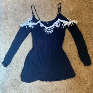 Long Sleeved Navy Romper